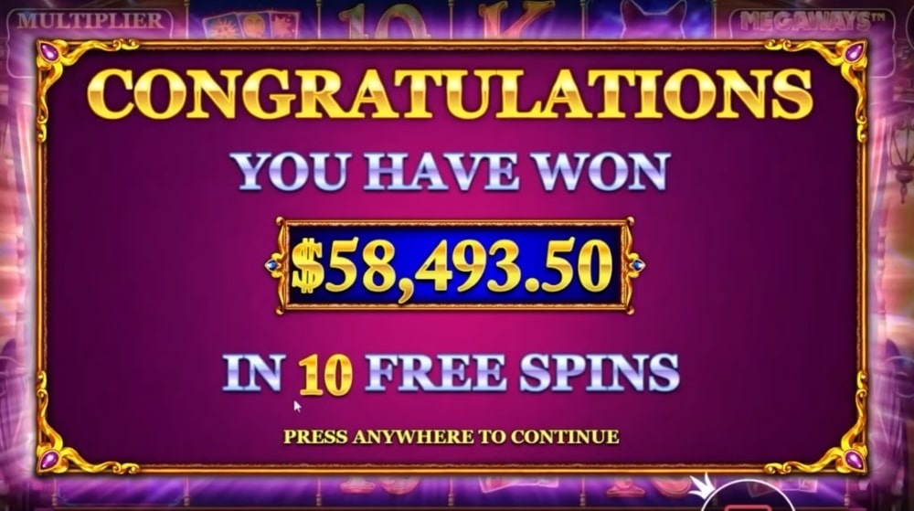 Captura de pantalla de una gran ganancia en el casino, pero no olvides jugar con responsabilidad