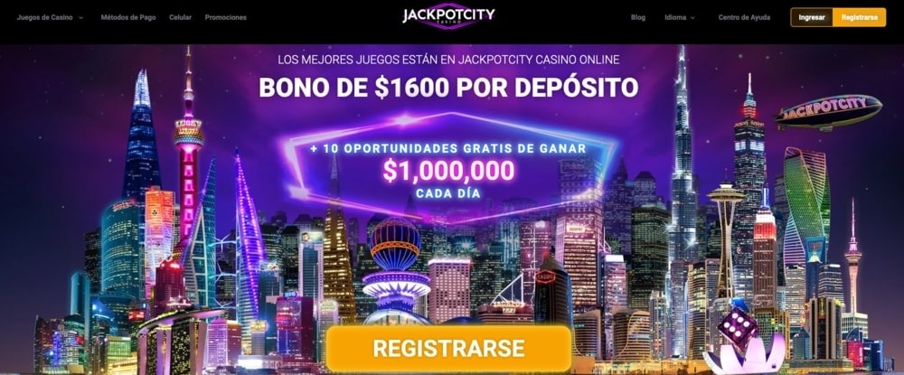Jackpot City - página de inicio del popular casino de Perú