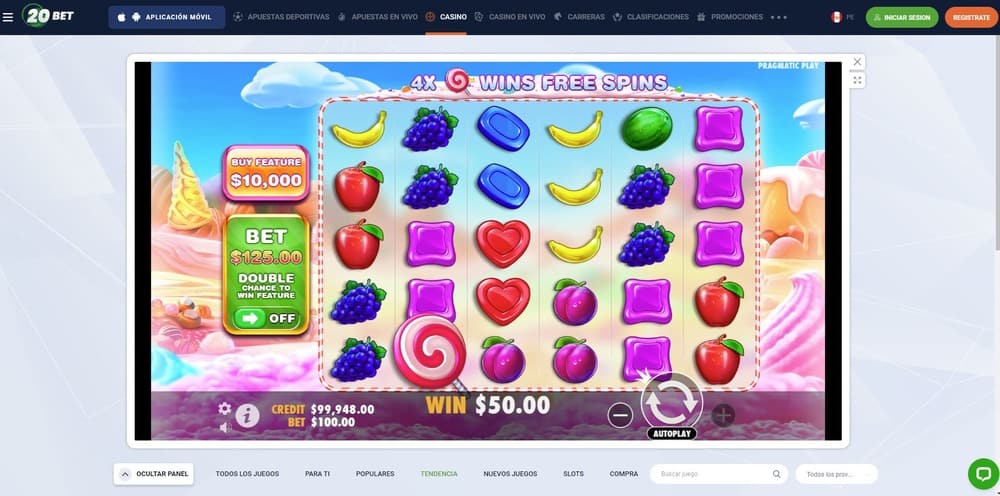 Juega a Sweet Bonanza en 20Bet Casino